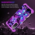 thumbnail image 6 of CASEFIV for Samsung Galaxy S20 FE 5G Case,Glow in The Dark Three Layer Heavy Duty Shockproof Protection Hard Plastic Bumper+Soft Silicone Protective Case for Women Girls,Purple Butterfly, 6 of 8