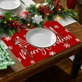 thumbnail image 2 of Floleo Merry Christmas Tree Placemats ,Xmas Red,Non-Slip/Wipe Clean Dining Table Mat Set,Heat-Resistant Table Liner For Holiday/Party/Oudoor, Table Decoration, 2 of 7