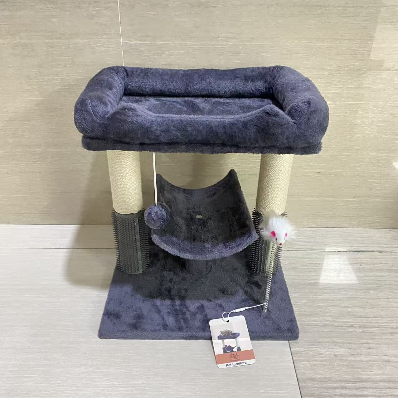 catpupliv Pet furniture,Cat Tree Tower for Indoor Cats, Tall Cat Scratching Post with Large Bed for Maine Coon Big Cats, Sisal Cat Scratcher with Soft Perch & Hammock, Removable Cover