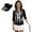 Black American Flag Eagle, variant on Vintage Leaf Women's Golf Shirt and Sun Visor Hat Set Moisture Wicking 3/4 Sleeve Golf Shirts Adjustable Fashion Baseball Golf Cap Suitable for Tennis Enthusiasts Quick Dry