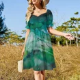 thumbnail image 2 of Birds in green sky Sleeveless Dress summer dress for women 2024 purple dress Womens dresses Summer skirt, 2 of 6