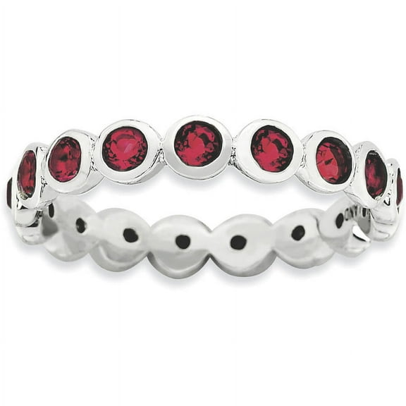 Sterling Silver July Swarovski Ring