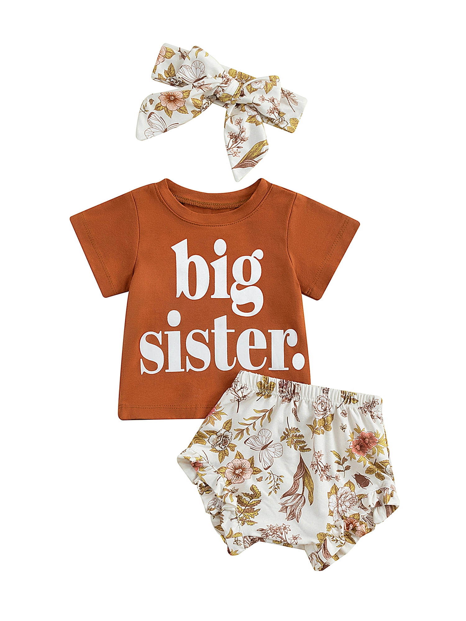 Sisters Matching Outfits Infant Toddler Kid Girls Tops T-Shirt Shorts Set/Dress