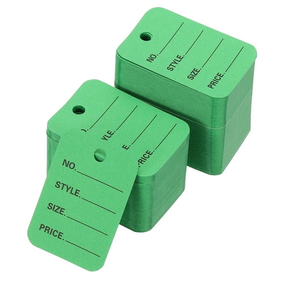 1000Pcs Price Tags, 2x1.4in Clothing Price Labels Blank Merchandise Marking Tags Size Style Price Perforated Paper Hang for Retail Store Display,Green