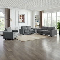 Modern Contemporary Upholstered 3-Piece Corduroy Plush Tufted Sofa Set, Grey