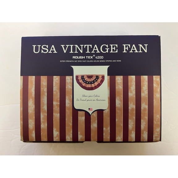 USA American Vintage Fan 1.5'x3' Rough Tex 420D Gift Boxed Flag 2 Pack