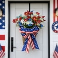 thumbnail image 1 of Décorations du Memorial Day pour l'Extérieur - Grand Ruban Patriotique à Rayures et Étoiles pour le 4 Juillet, Couronne, Nœud pour Porte d'Entrée - Nœuds Rouges, Blancs et Bleus pour Cime d'Arbre, Déco Intérieure, Fête des Anciens Combattants, 250e Anniversaire, 1 of 6