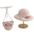 thumbnail image 6 of LNMQLPDBS Baby Sun Hat Sets Girls Wide-Brim Straw Sun-Hat for Summer Beach with Flower Kids Tourism Sun Hat with Shoulder Bag Gift for Girl Sun Protection Hat for All Season, 6 of 6