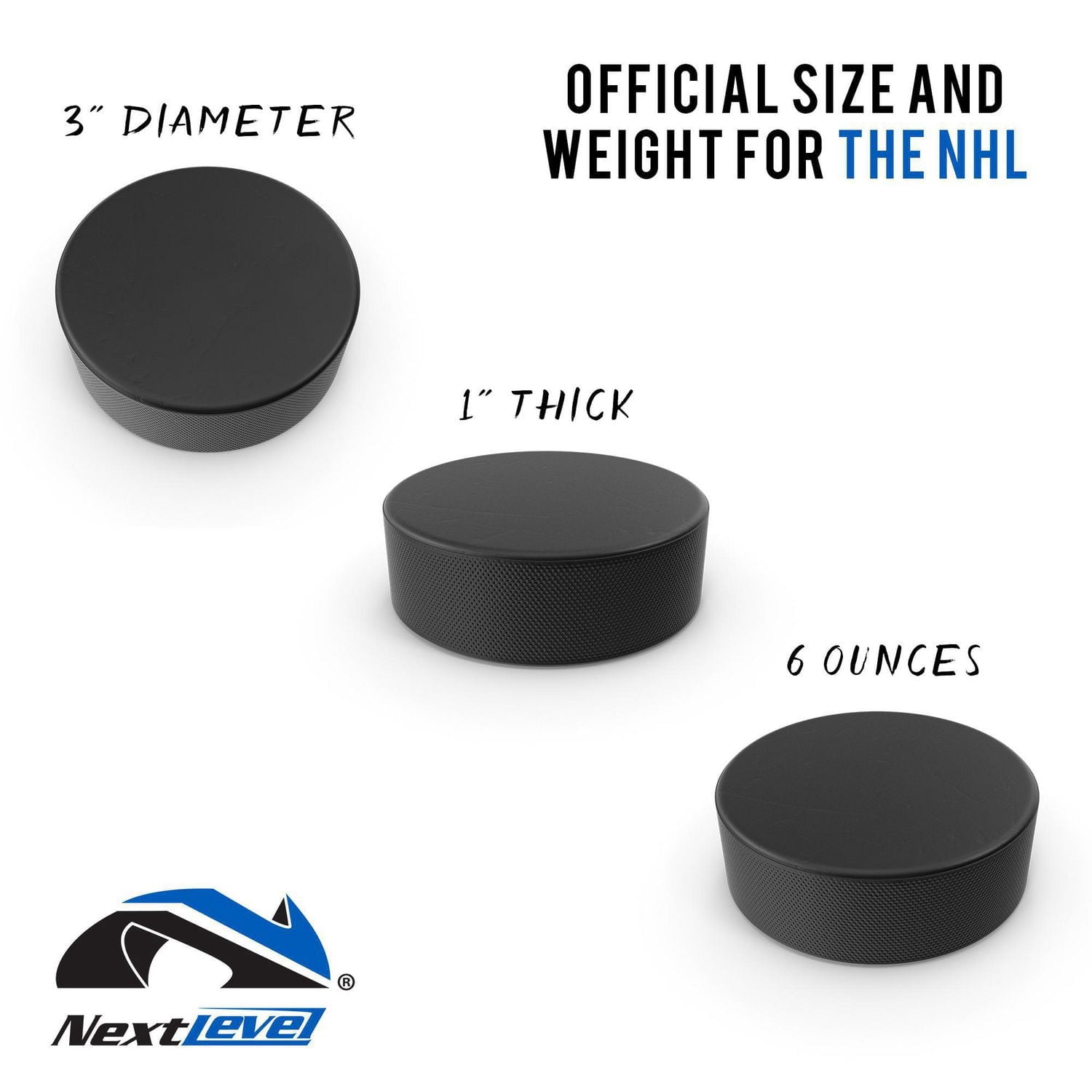 Next Level Official Hockey Puck - Pack of 100