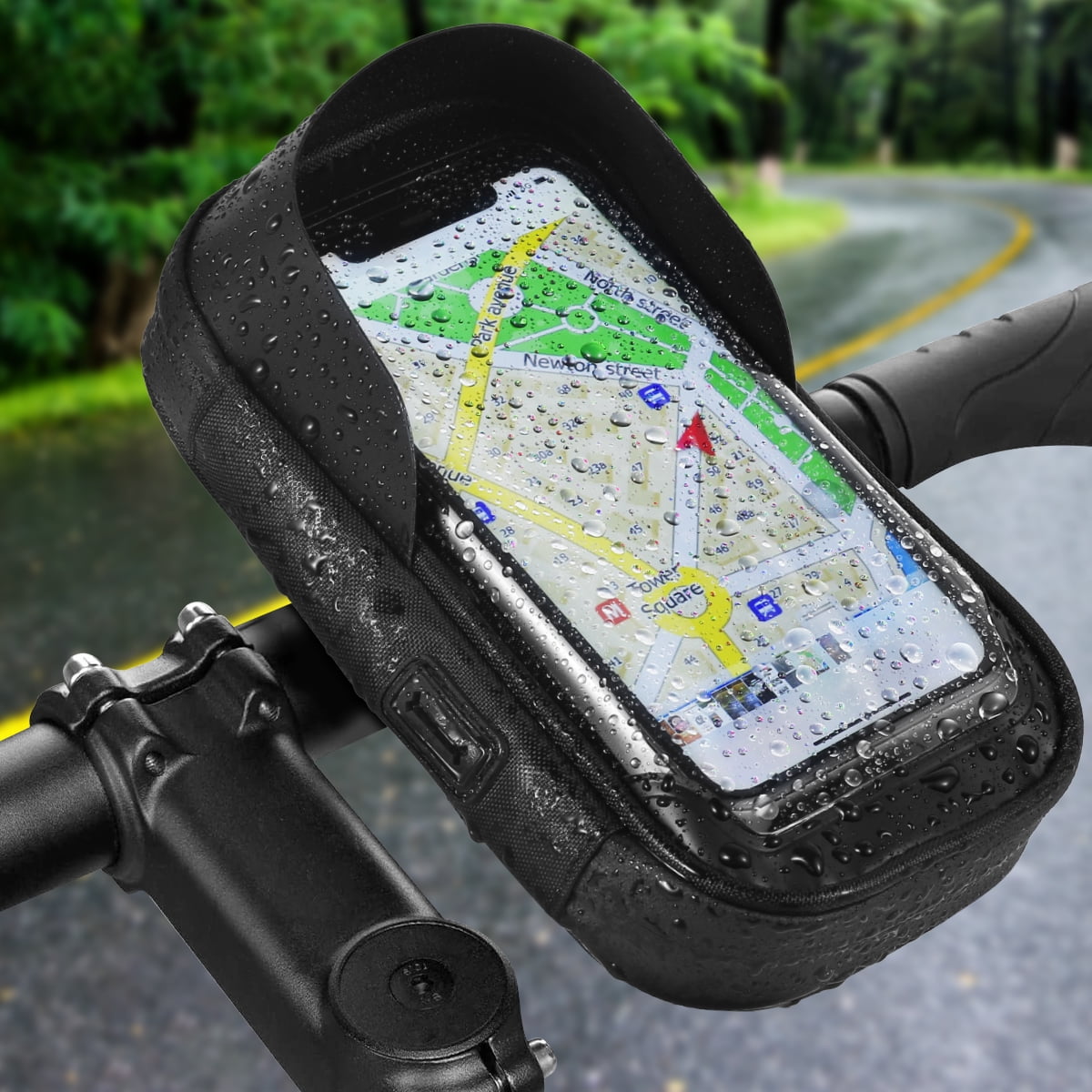 Handlebar Bag Phone Holder Bike Front Frame Phone Bag Waterproof Bicycle Motorcycle Cycling Bag Handy E Bike Pouch 360 Rotatable Cell Phone Holder for Smartphone Motorcycle Bike Walmart