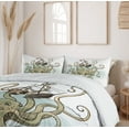 thumbnail image 6 of Ambesonne Cartoon Duvet Cover Sets, Pirate Ship Greek Myth, 2-Queen, Tan Pale Green, 6 of 7