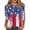 Z2Red, variant on Womens Glitter Print T-Shirt Crewneck 3/4 Sleeve Summer Tops 4th of July Independence Day Shiny Casual Fashion Tee