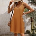 thumbnail image 5 of Titcea Sundresses for Women Solid Color V Neck Sleeveless Sexy Midi Dresses Summer Casual Beach Dress with Pockets, 5 of 5