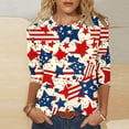 thumbnail image 5 of SCSAlgin Womens 3/4 Sleeve T-Shirts Crew Neck 4th of July Summer Graphic Tee Tops, 5 of 5