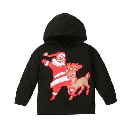 

Rovga Toddler Girls Clothing Baby Boys Girls Sweater Tops Merry Christmas Xmas Deer Santa Printed Hoodie Cartton Tops Sweatshirts