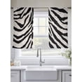 thumbnail image 5 of Black White Zebras Sheer Curtains 45 Inch Length 2 Panels Set - Light Filtering Window Treatments, Vintage Abstract Art Rod Pocket Semi Curtains for Living Room/Bedroom/Kitchen Décor, 104"W x 45"L, 5 of 7