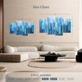 thumbnail image 4 of Elephant Stock Icy Blue Layers Wall Art - Horizontal Multi Panel Canvas - Living Room Wall Decor - Abstract Multi Panel - Blue And Decor - 68" x 42", 4 of 8
