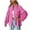 Hot Pink, variant on Trendy Denim Jackets for Women with Sequins Tassels Lapel Button Down Ripped Jean Coat Pockets Fall Outerwear (XL, Wine)