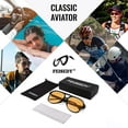 thumbnail image 5 of FEISEDY Vintage Retro 70s Plastic Aviator Sunglasses Women Men Classic Large Squared Frame B2751, 5 of 14