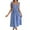 Blue, variant on Lmnyox Women's Sleeveless Dress Casual Square Neck Backless Midi Dress Summer Wide Strap Dress