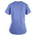 thumbnail image 3 of Snoarin Été Plus Size Blouse for Women Manches Courtes Col Rond Tops Travail Uniforme Couleur Unie avec Poches Blouse Work Uniformes for Women sur Dégagement, 3 of 3