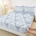 thumbnail image 3 of Castle Fairy Teens Blue Moth Damask Twin Sheet Sets,Bohemian Traditional Flower Bedding, 3 of 7