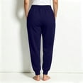 thumbnail image 4 of Women's Sweatpants Casual Drawstring Joggers with Elastic Cuffed Hem, Lightweight Lounge Pants for Yoga Running Athletic Workout Navy 2XL, 4 of 5