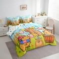 thumbnail image 3 of Manfei Cartoon Capybara Twin Bedding Sets 7pcs, Cartoon Animal Tree Lake Bedding Comforter Set, Children Happy Birthday Gifts Sheet Sets Breathable Home Decor, 3 of 8