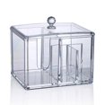 thumbnail image 1 of Clear Plastic Organizer Box Makeup Divided Box With Lid For Makeup Brushes Lipsticks, 1 of 6