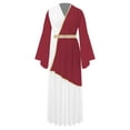 thumbnail image 3 of iiniim Womens Halloween Costume Roman V Neck Queen Princess Ancient Toga Gown Fancy Dress Burgundy XXL, 3 of 7