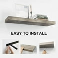 thumbnail image 3 of Floating Shelves for Grey Wood Wall Shelf for Bedroom, 24 Inch Wall Mounted Floating Shelves for Bathroom Living Room Kitchen Office, 1.5" Thick Floating Book Shelves for Wall, Set of 3, 3 of 12