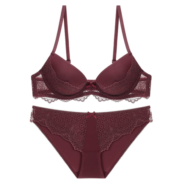 Conjunto de sujetador de mujer con encaje sexy y fruncido para chicas