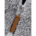 thumbnail image 5 of Nituyy Women Contrast Color Hooded Coat, Long Sleeve Zip-up Plush Tops for Spring, Autumn, 5 of 9