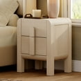 thumbnail image 2 of Mid-Century Modern Wood Nightstand with 2 Drawers ,Curved End Table with Built-In Charging Station for Bedroom, Living Room,Entryway, 2 of 8