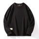 thumbnail image 3 of Sudaderas de cuello redondo para hombre, ropa de primavera, estampado de gofres, camisas de manga larga, ropa de calle, sudaderas con capucha de color liso sin capucha, 3 of 5