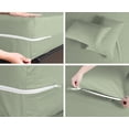 thumbnail image 5 of 4 Piece Zipper Sheet Set Includes (1 Zipper Fitted Sheet, 1 Flat Sheet And 2 Zipper PillowCase) with 8 Inch Deep Pocket 800 TC 100% Egyptian Cotton Solid Light Sage Color Cal King Size, 5 of 7