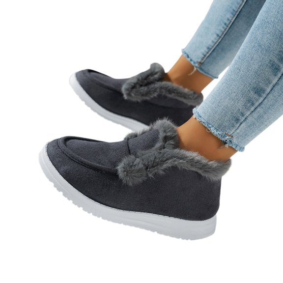 Women’s Outdoor Snow Boots, Warm Plush Lined Slip-Resistant Thick Sole Winter Boots