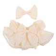 thumbnail image 1 of Vestido de peluche para muñecas, falda de peluche con ribete dorado y lazo para fiestas de cumpleaños, día del niño y reuniones familiares, 1 of 7