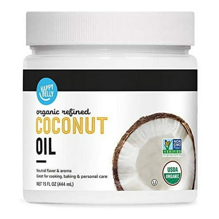 Happy Belly Organic Refined Coconut Oil  15 Fl Oz