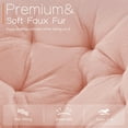 thumbnail image 5 of Sybels Cozy Saucer Chair: XL faux fur lounger for bedrooms, dorms & gaming，Foldable moon/mushroom design saves space， Pink, 5 of 6