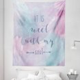 thumbnail image 1 of Inspirational Tapestry, Abstract Watercolor Style with Arrows Typography Inspired Pattern, Fabric Wall Hanging Decor for Bedroom Living Room Dorm, 5 Sizes, Pale Blue Gray Pink, by Ambesonne, 1 of 1