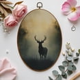 thumbnail image 7 of Canvas Wall Art Vintage Moody Wildlife Hunting Reindeer Rustic Landscape Deer Fog Oval Framed Canvas Prints Hunting Theme Wall Hanging Decor for Cabin Lodge 8.6"x11.4", 7 of 7
