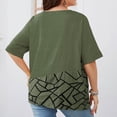 thumbnail image 6 of HAPIMO Women's Trendy Cotton Linen Loose Tops Dressy Shirts Summer Lapel Button Pullover Elegant Casual Plus Size Blouses for Teen Girls Floral Boho Colorblock Green XXXL, 6 of 6