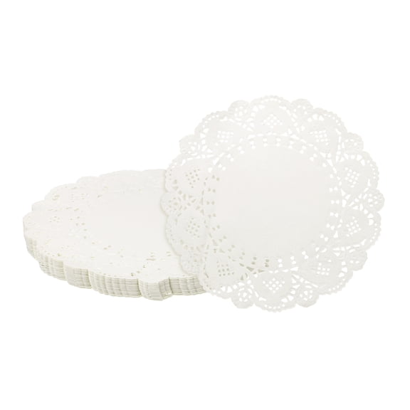 100pcs Paper Doilies 5.5" Round Disposable Lace Paper Doilies Placemats White