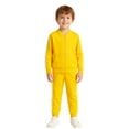 thumbnail image 3 of LittleSpring Kids Yellow Sweatsuit Girls Cotton Track Suit for Boys Zip Up Sweatshirt and Joggers 2 Piece Set 2T, 3 of 6