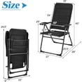 thumbnail image 2 of PetFurnishn Set of 2 Patio Chairs, Folding Chairs with Adjustable Backrest, Outdoor Sling Chairs for Bistro, Deck, Backyard, Armchair with Padded Seat, 300 lbs Capacity (2, Black), 2 of 9