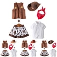 thumbnail image 2 of oqasdz Baby Girl Outfits 5 Piece Cowgirl Denim Skirt Vest with Cap Toddler Kids Party Themed Events Outfit Sets Comfort Fit, 2 of 7