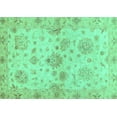 thumbnail image 1 of Ahgly Company Machine Washable Indoor Rectangle Oriental Turquoise Blue Traditional Area Rugs, 2' x 5', 1 of 4