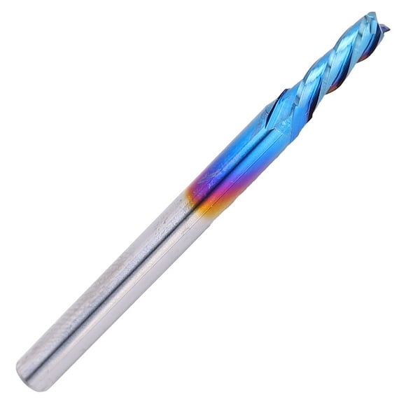 4 Fraises à Flûte Outil de Fraisage CNC Acier Tungstène avec Revêtement NanoBlue Poli Miroir pour Plans Marches Rainures Pièces