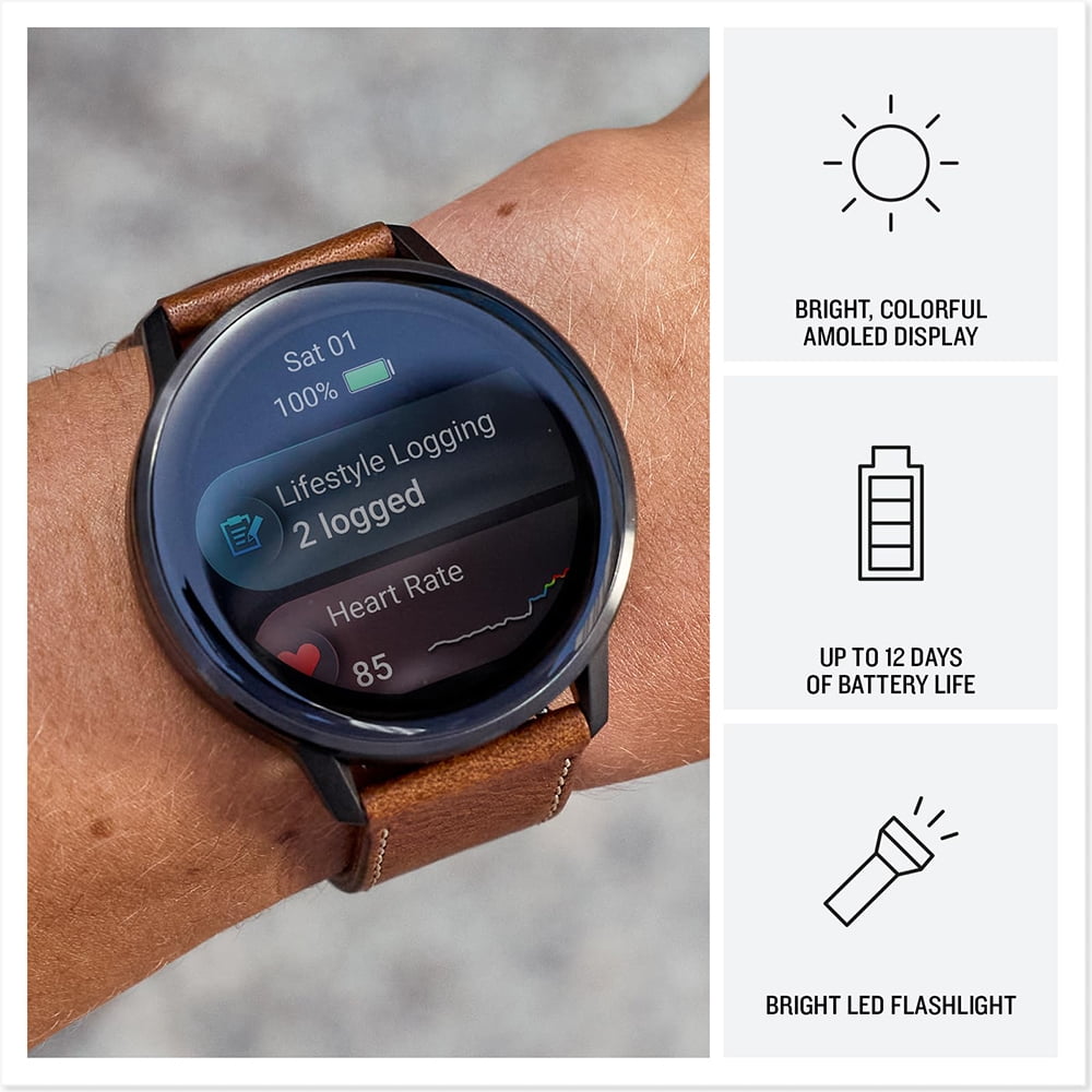 Garmin 010-03014-03 Venu 4, 45 mm Smartwatch, Slate with Black Band and Brown Leather Band Bundle with Deco Essentials Exclusive 26 Month CPS Enhanced Protection Pack